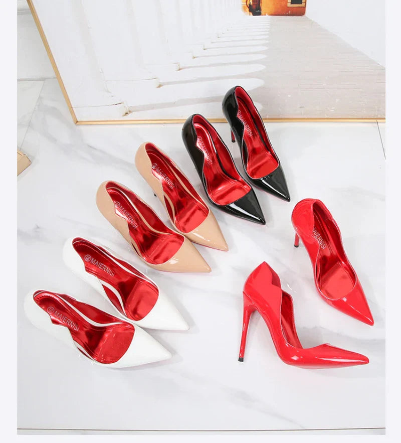 European And American Nightclubs Dressing Dance High Heels Women's Thin Heels Black Bed Pointed Toe French Single Shoes Women