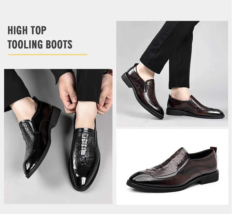 Leather Shoes For Man Genuine Leather Casual Shoes Fashion Business Oxford Shoes High Quality Designer Work Shoes