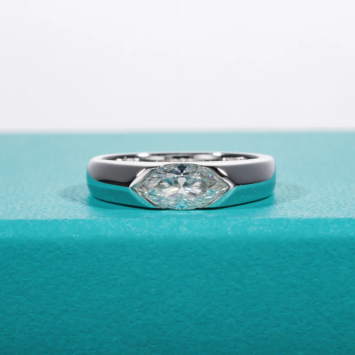 1ct Marquise Cut D Color Moissanite Diamond Engagement Men Ring Silver Wedding Ring For Women Customized Jewelry