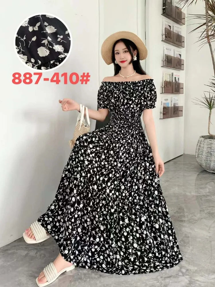 New Summer Dress Women Indian Clothes Cotton Linen Long Maxi Vintage Sexy Korean Casual Bohemian Floral Robe Vestidos Feminino
