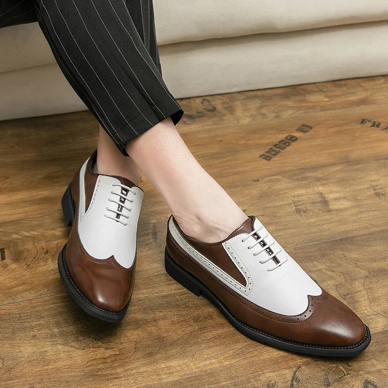 Spring black white leather shoes for men High quality wedding Dress shoes Business office loafers men shoe Luxury designer shoes