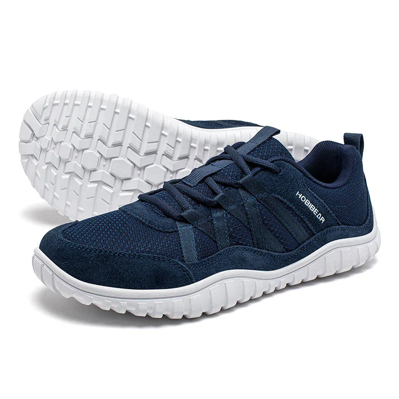 Unisex Wide Toe Sneakers Mesh Breathable Walking Shoes Non Slip Lace Up Sneakers