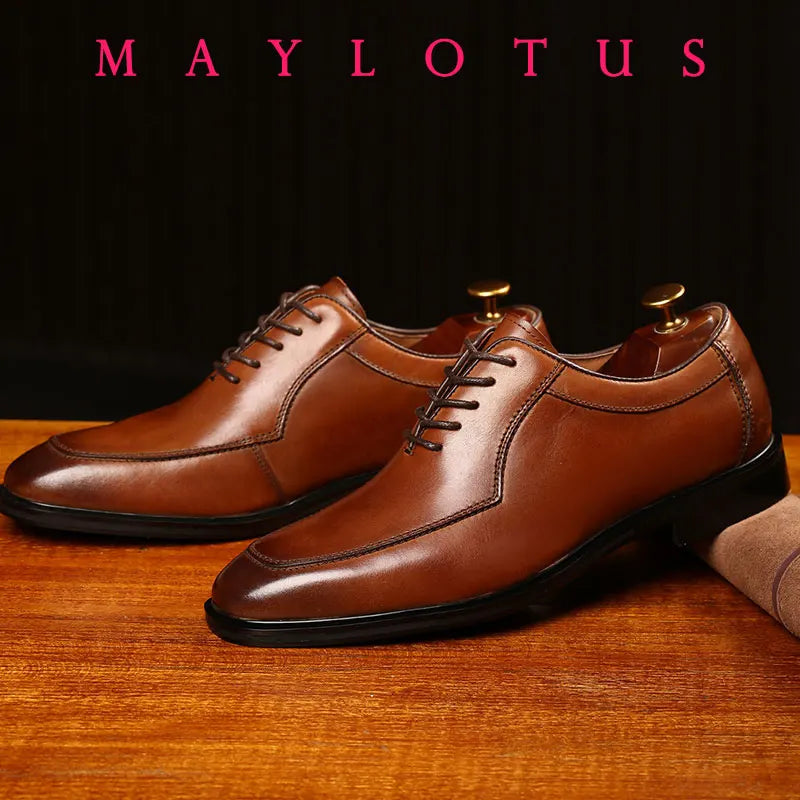 Britain Gentleman Fashion New Men Round Toe Black Brown Lace Up Casual Shoes Male Formal Wedding Dress Footwear Zapatos Hombre