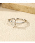 D Color Marquise Cut Rhombic Moissanite 925 Sterling Silver Luxury  Band Rings For Women Wedding Fine Jewelry Gifts
