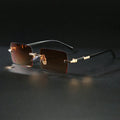 1pc Rimless Sunglasses Rectangle Women Men Shades Small Square Sun Glasses For Female Male Beach Vacation Travel Eyewear