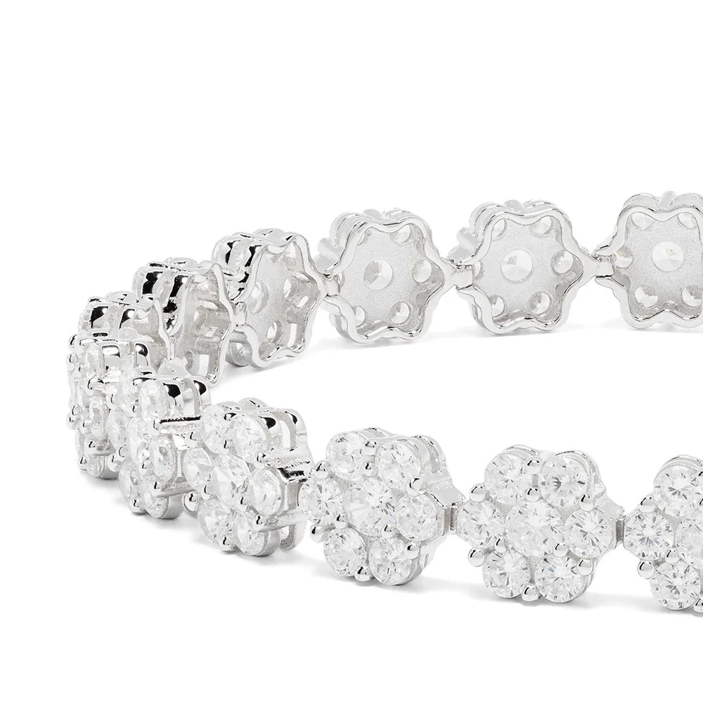 Flower Moissanite Tennis Necklaces Bracelets For Women 925 Sterling Silver Full Diamond Neck Wrist Chain With  Certificate