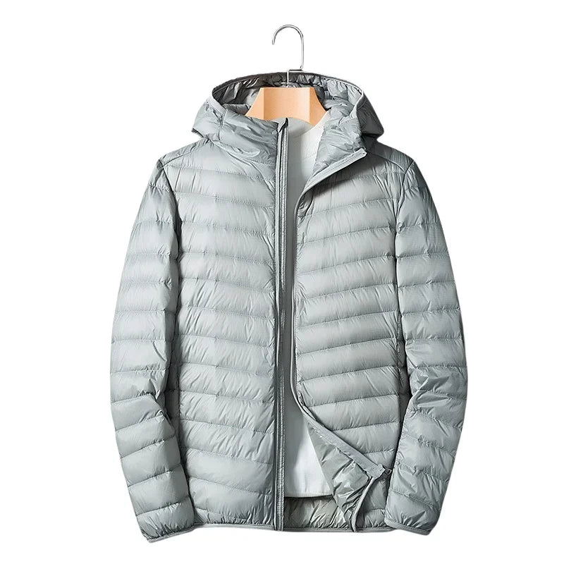 Autumn Winter Down Jacket Men Ultra Light Windproof Waterproof Anti Fouling Anti-Oil White Duck Portable Hooded Coat Male