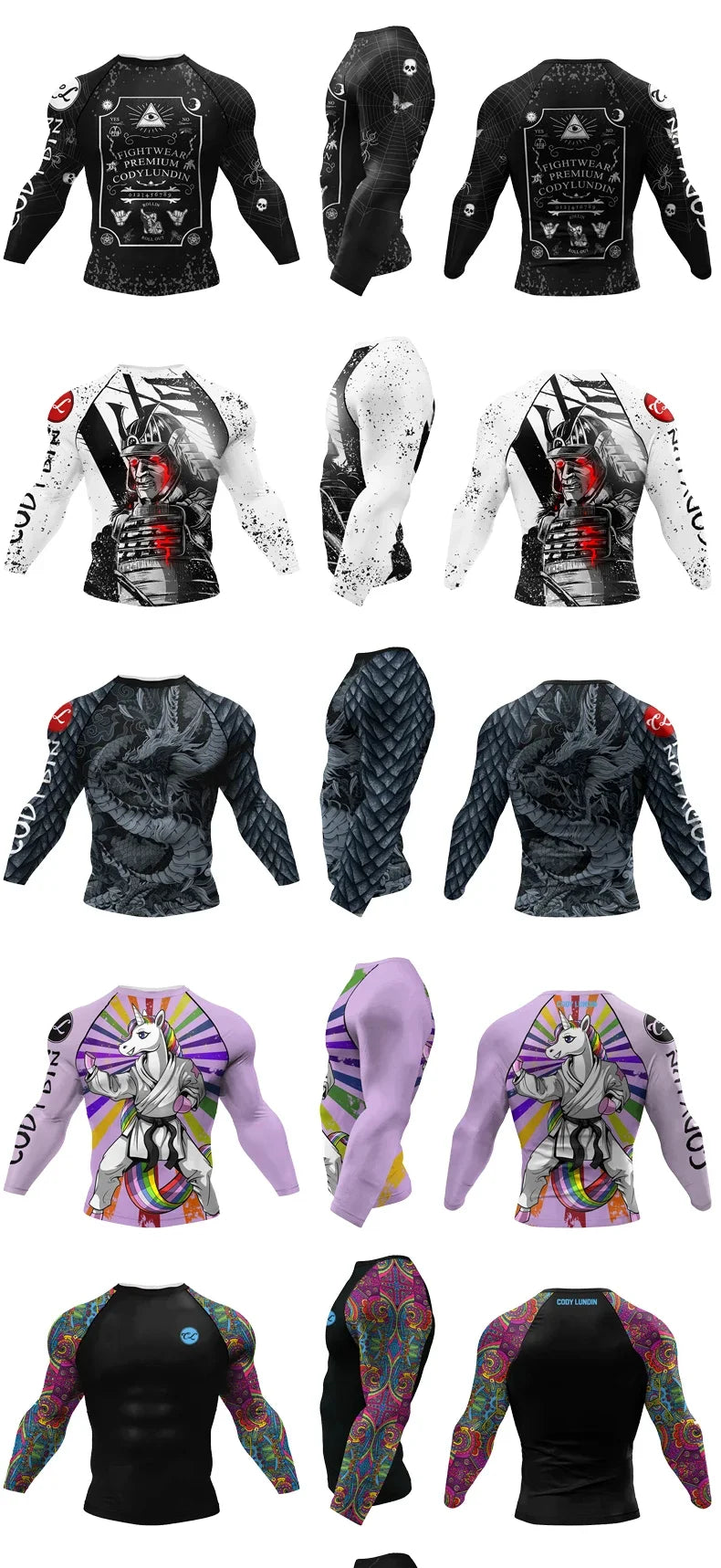 Cody Lundin Uv Sun Protection Shirt Long Sleeve Bjj Rashguard Sublimation Manto Jiujitsu Man Boxeo Tee No Gi MMA Gym Clothes