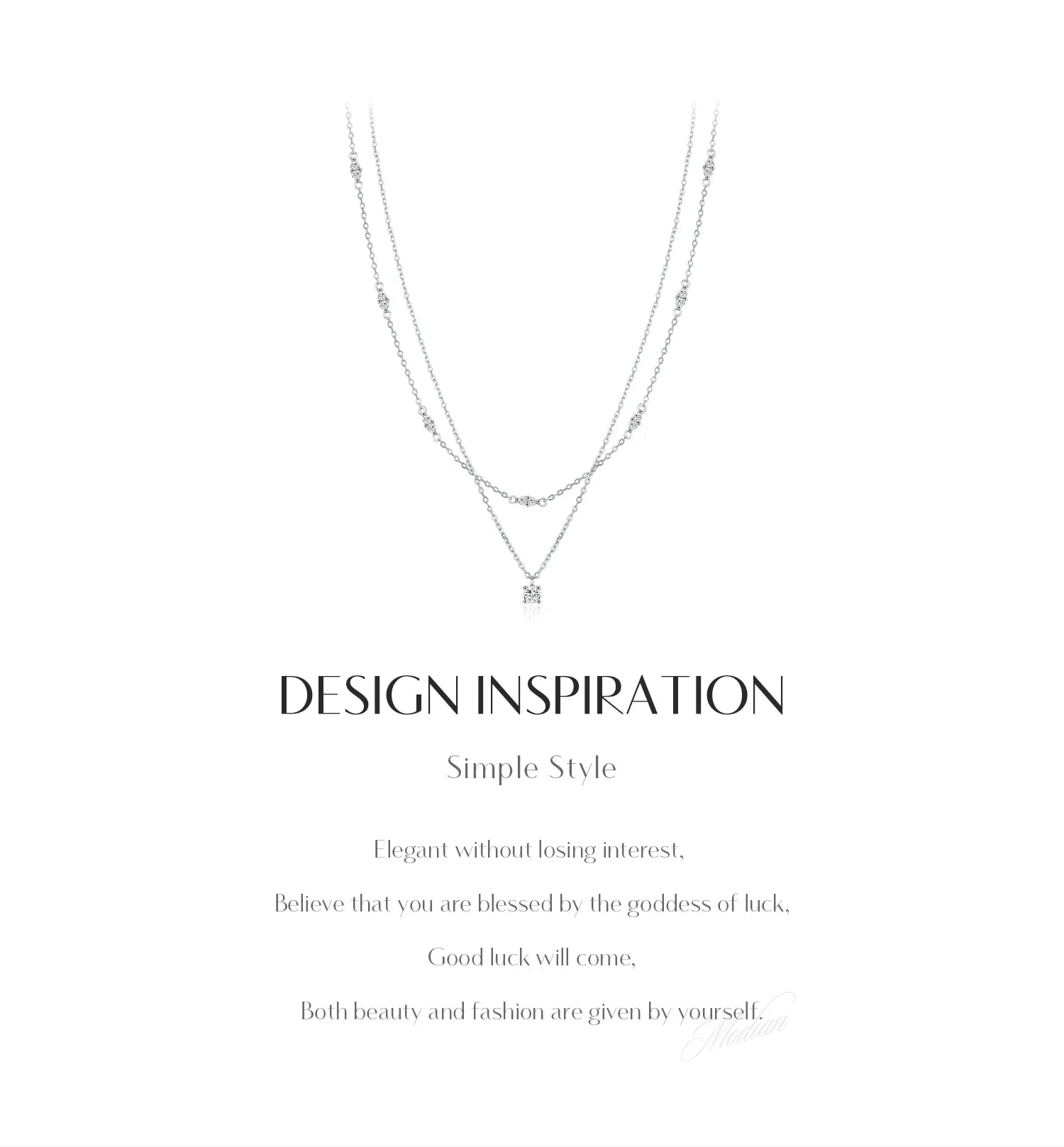 Moissanite D Color Double Layer Pendant Necklace 925 Sterling Silver Round Stylish Choker Necklace For Women Jewelry