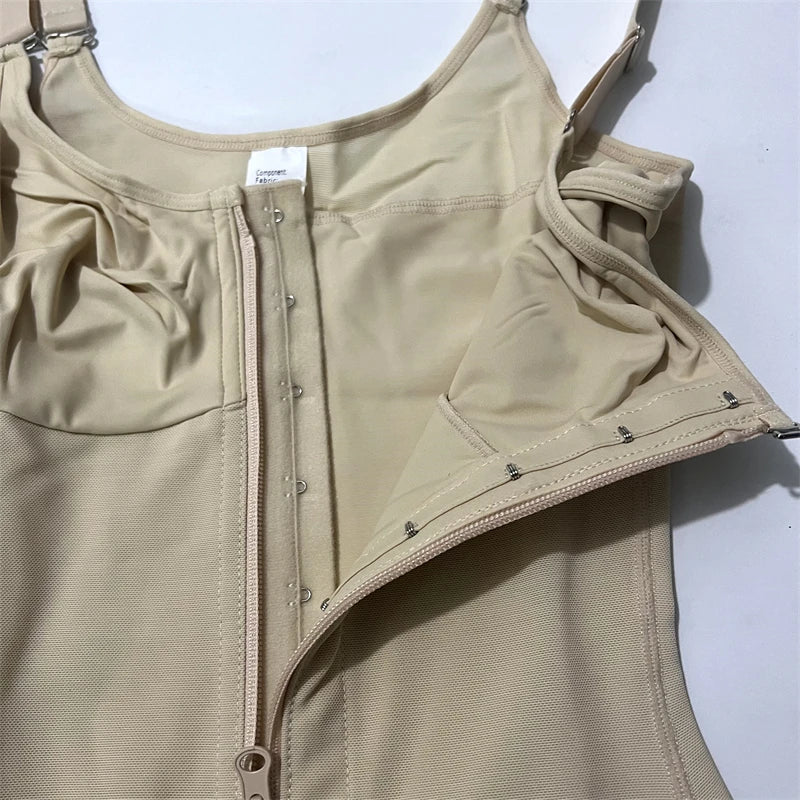Body Shaper Tummy Control Butt Lifter Shapewear Bodysuit Zipper Design Crotch Postpartum Waist Trainer Slimming Girdles