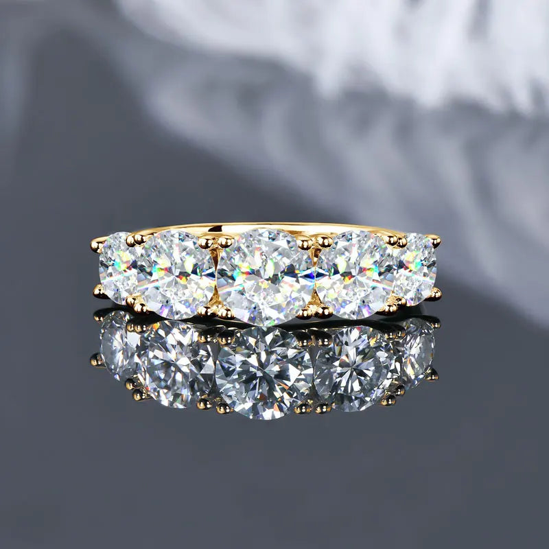 3.6ctw. D Moissanite Wedding Rings for Women 18k Gold Plated 925 Silver Promise Finger Jewelry Certified Lab Diamond Bands