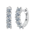 1cttw Classic Moissanite Hoop Earrings For Women, 925 Sterling Silver Sparkling Huggie Earrings Engagement Jewelry Gifts