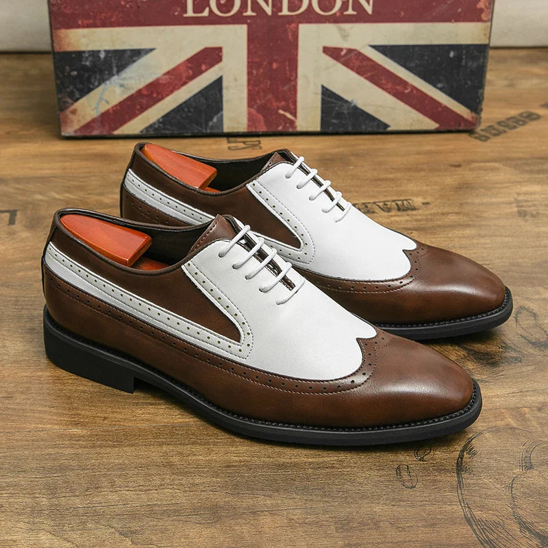 Spring black white leather shoes for men High quality wedding Dress shoes Business office loafers men shoe Luxury designer shoes
