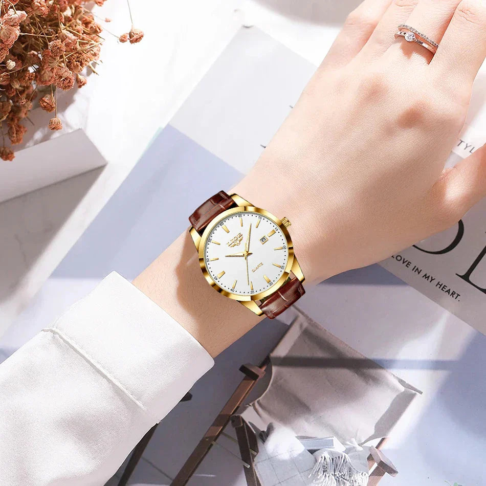 Women Watch Fashion Leather Military Sport Waterproof Watches For Women Top Brand Luxury Women's Bracelet Watch Reloj Mujer
