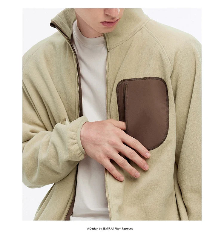 Jacket Men 2025 Autumn New Couple Fleece Anti-Static Casual Top