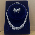 Gorgeous Cubic Zirconia Stone Choker Fashion Pearl Necklace for Women Wedding Bridal Costume Jewelry Set X0620