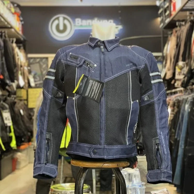 Jacket Spring Breathable Denim Mesh Racing Ride High-performance Drop Resistance Clothing Motorcycle Jacket