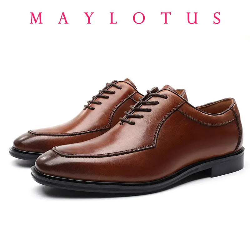 Britain Gentleman Fashion New Men Round Toe Black Brown Lace Up Casual Shoes Male Formal Wedding Dress Footwear Zapatos Hombre