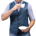 Men Vest Brown Herringbone Single Button With Lapel Waistcoat For Wedding Party Banquet Prom Business Work Casual Daily Men Vest