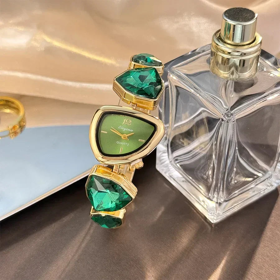 New color scheme irregular design big diamond watch light luxury niche watch color fashion high sense foreign trade wholesale