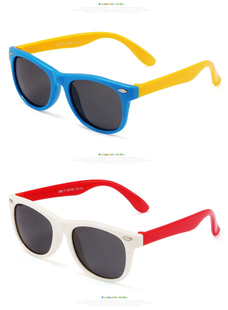 Classic Kids Silicone Sunglasses UV400 Eyewear for Boys Girls TR90 Goggles Children Sunglasses UV Protection Kids Eyewear