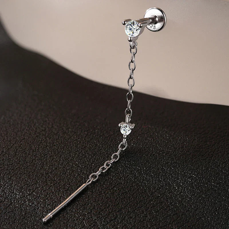 New D Vvs1 All Moissanite Tassel Drop Earrings for Women Lab Diamond Wedding Party Jewelry 100% S925 Sterling Silver