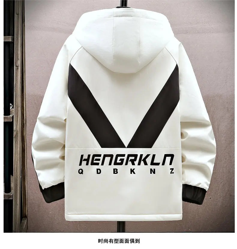 Winter Tracksuit Men Warm Sports Printed Thick Suit Mens Casual Hooded jacket+Pants Sweatsuit Male 2 Piece Sportswear