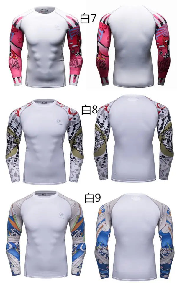Clothes Full Sleeve White Rashguards For Swimwear Anti -uv Sunscreen T Shirt Boxing Trainning Wear Bjj Jiu Jitsu Rash Guard