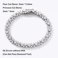 Original Clover Pear Cut Zircon Tennis Bracelet for Women Lady S925 Silver High Carbon Gemstone Link Bracelets Wholesale