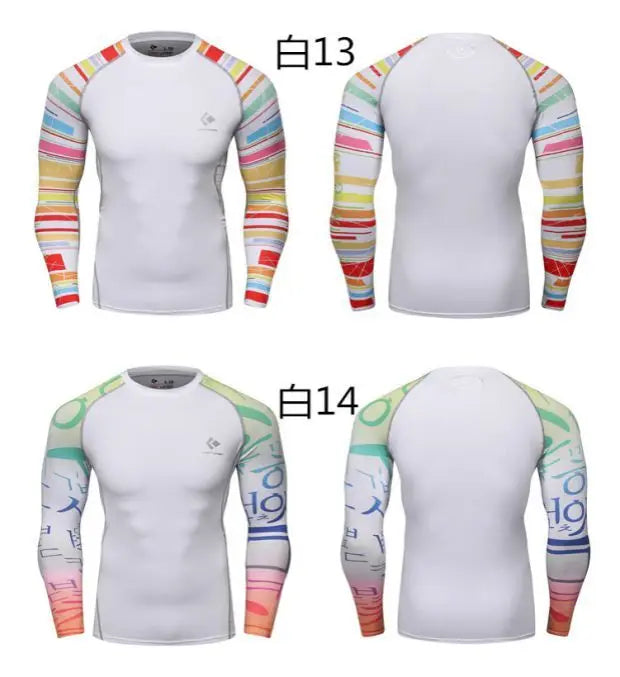 Clothes Full Sleeve White Rashguards For Swimwear Anti -uv Sunscreen T Shirt Boxing Trainning Wear Bjj Jiu Jitsu Rash Guard