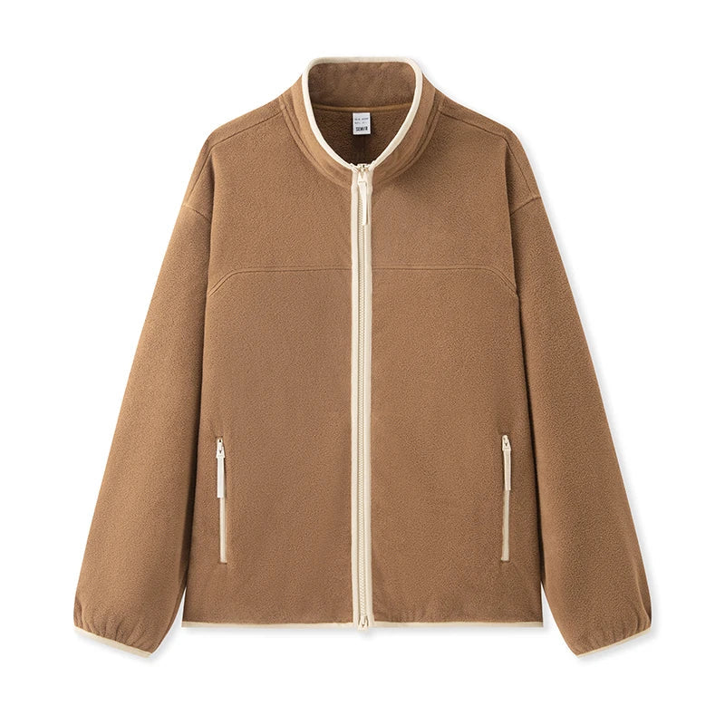 Jacket Men Anti-Static Fur Coat New Autumn 2024 Warm Fleece Couple Style Collar Top