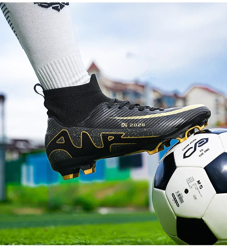 Fashion Pink Soccer Shoes Men's  Professional Lightweight Sock Football Boots Outdoor Non-slip Original Football Cleats Sneakers