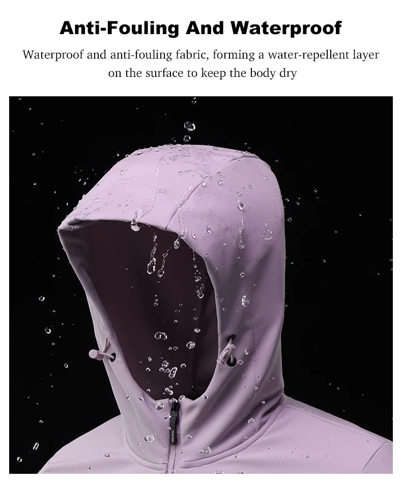 Waterproof Fleece Jacket Women Windproof Thermal Soft Shell Coat Outdoor Hiking Camping Climbing Trekking Windbreaker