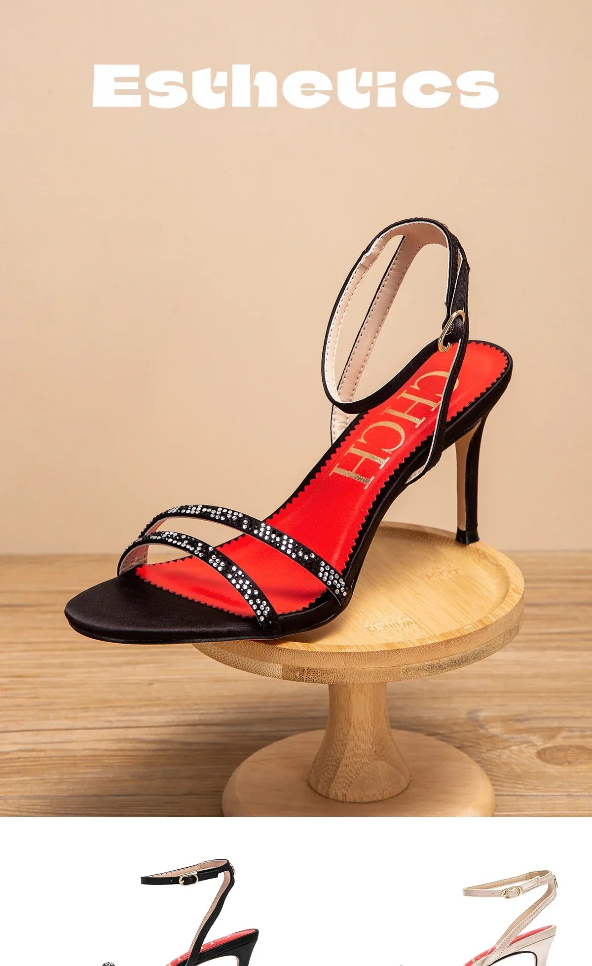 Women's High Heels Simple with Diamond Design Fine Workmanship Versatile Women's Sandals