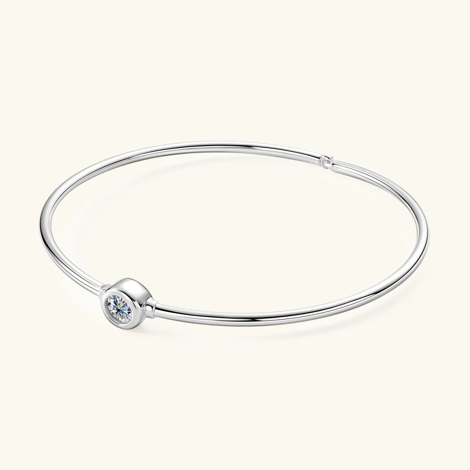 0.5CT Moissanite Bangle Bracelet 18K Gold Plated 925 Sterling Silver Classic Bangle Bezel Set Diamond Bracelet for Women Gifts