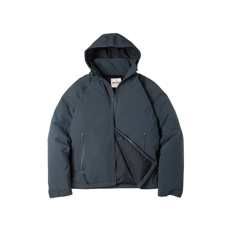 Hooded Down Jacket for Men Winter Thickened Matte Glossy Fabric Parka Outdoor Warm Coat Versatile Outerwear Black Jacket