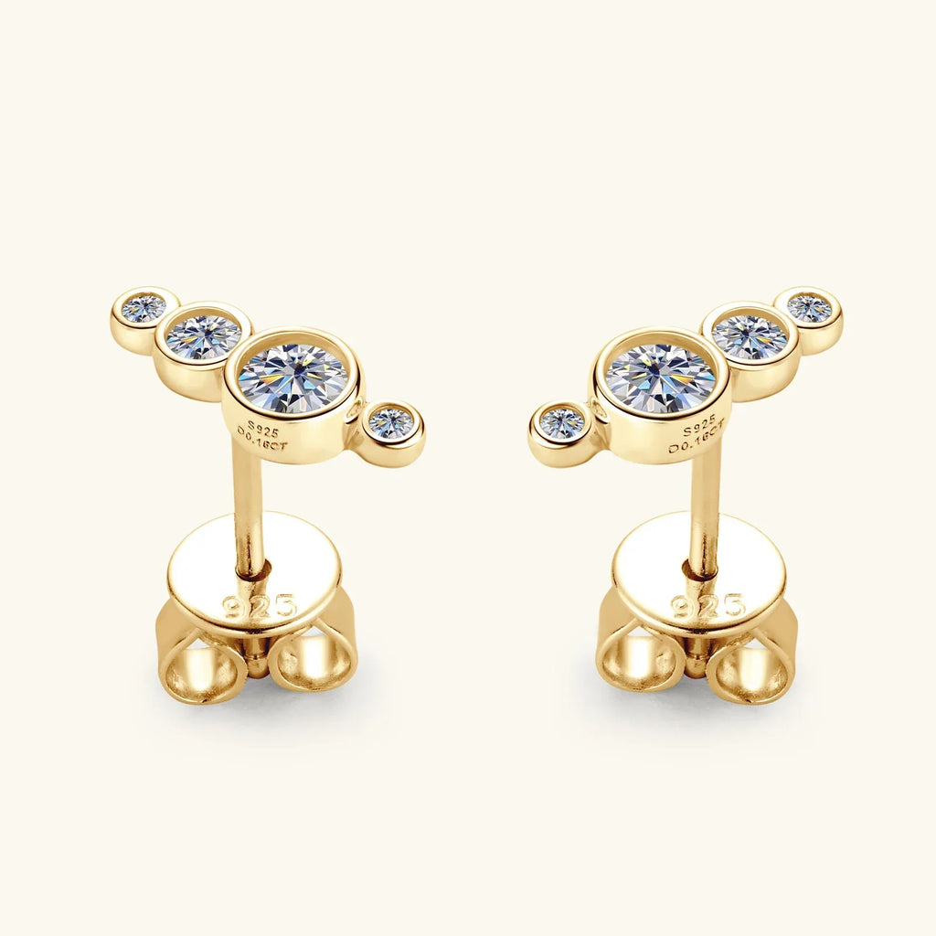 3mm Bezel Moissanite Earrings Original 925 Sterling Silver D Color Diamond Bubble Earrings Ear Stud for Women Fine Jewelry