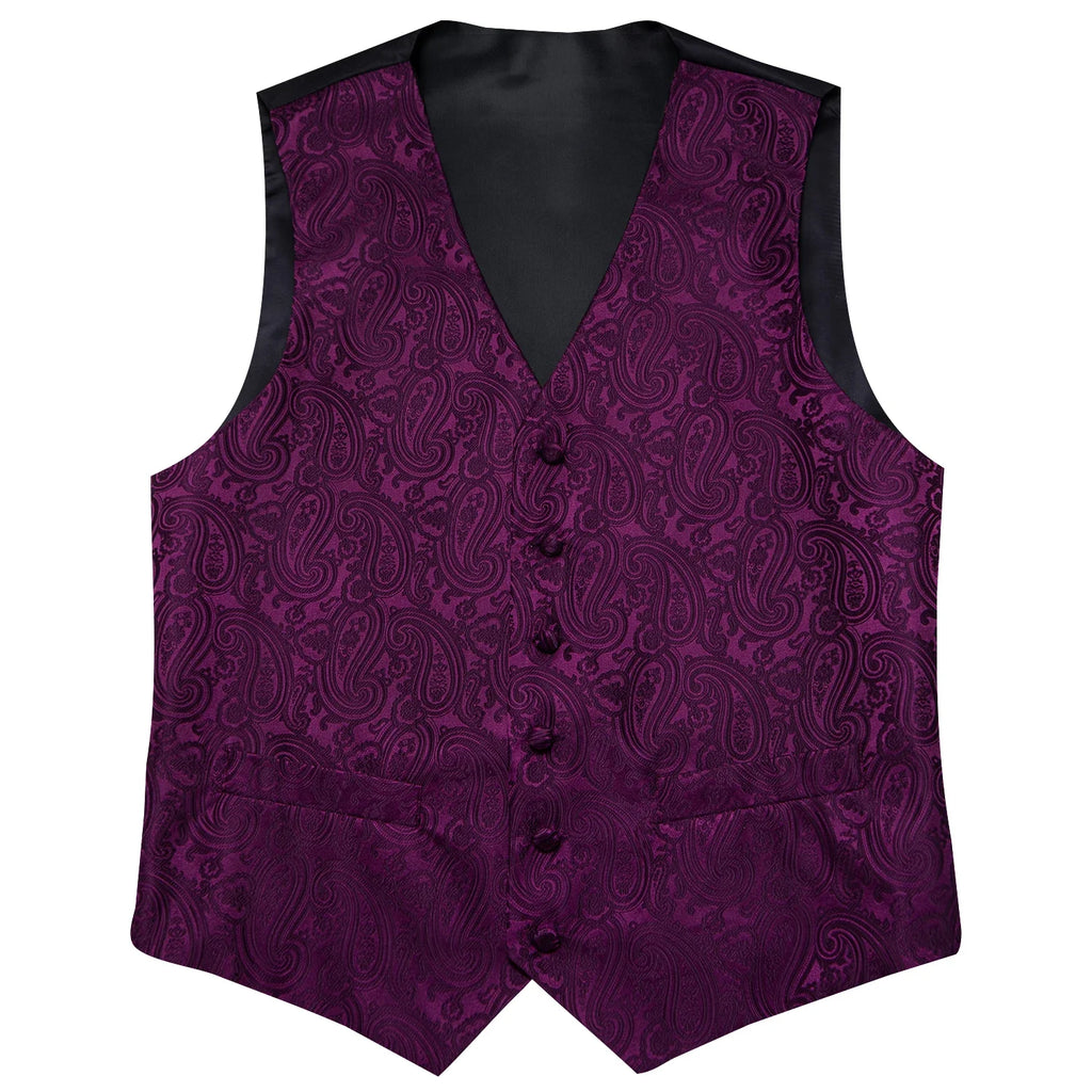 Men's Classic Floral Vest & Tie Hanky Cufflinks Set – Waistcoat for Weddings Events Party Gift