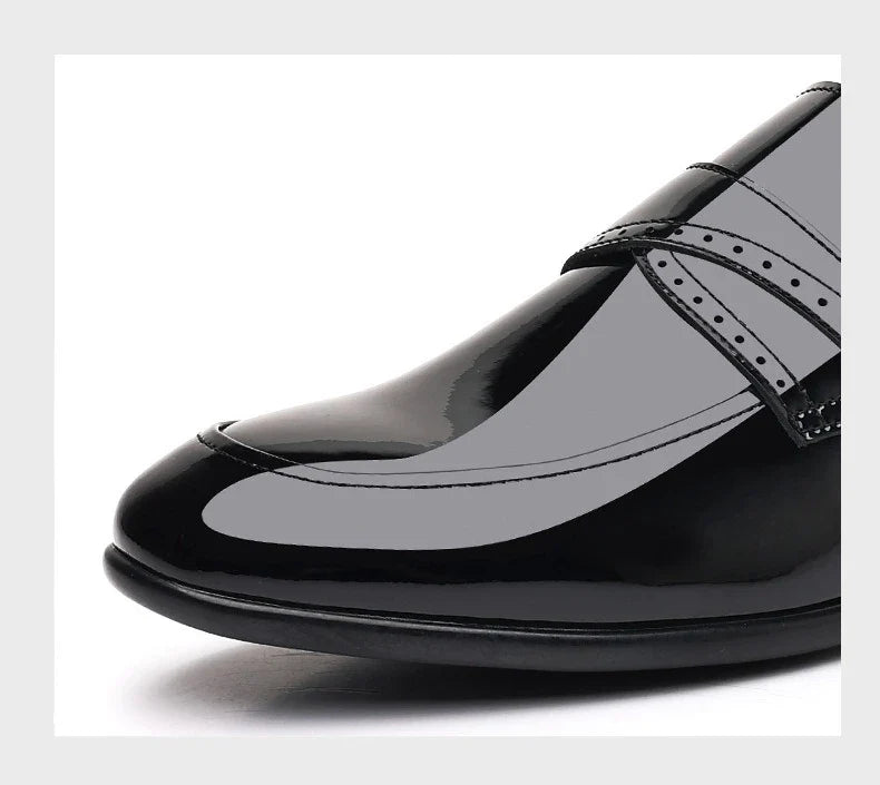Spring Autumn New Patent Leather Shoes for Men Solid Color Fashion Wedding Shoes Male Low Top Casual Loafers Man