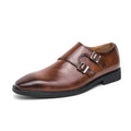 Men's Monk Leather Shoes Pointed Toe Buckle Dress Shoes Oxfords Classic Retro Business Office Wedding Comfortable
