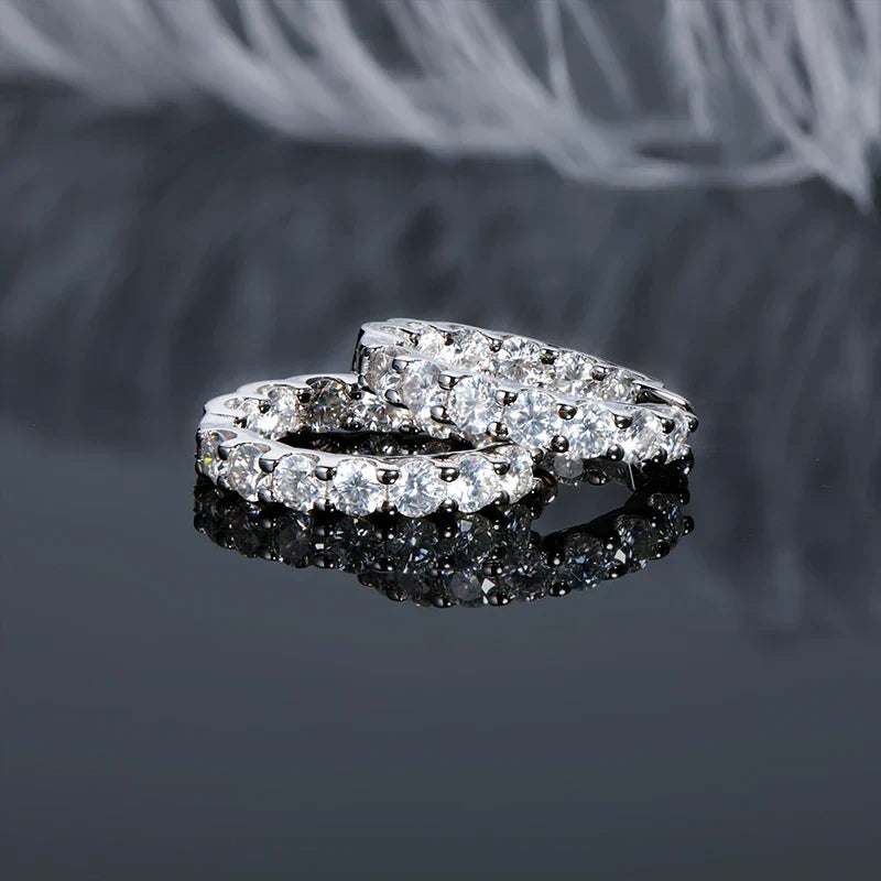 Hoops 100% 925 Sterling Silver Real 3mm Moissanite Stud Earrings For Women Sparkling Jewelry Gifts with Certificate Gifts