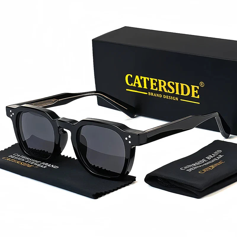 نظارات CATERSIDE الشمسية الجديدة ريترو بانك للرجال بتصميم مربع شخصي نظارات نسائية عصرية للحفلات هدية مهرجان قطعتين