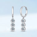 New In Real 0.6CT 3mm Full Moissanite Diamond Drop Earrings for Women S925 Silver Long Tassel Dangle Earring Fine Jewelry