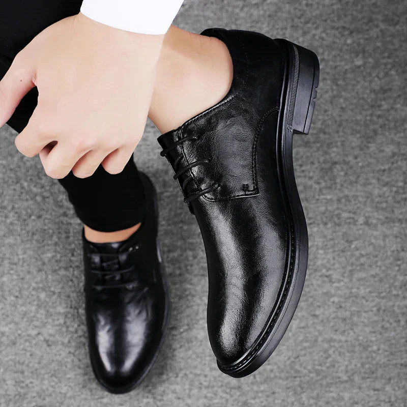 Men's Casual Shoes Genuine Leather Lace-Up Oxford Shoes For Men Fashion Sneakers Luxury Brand Male Derby Shoes Business Footwear