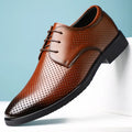 Summer Autumn Dress Shoes for Men Hallow Breathable Lace Designer Leather Shoes Male Fashion Business Casual Elegant Shoe Man
