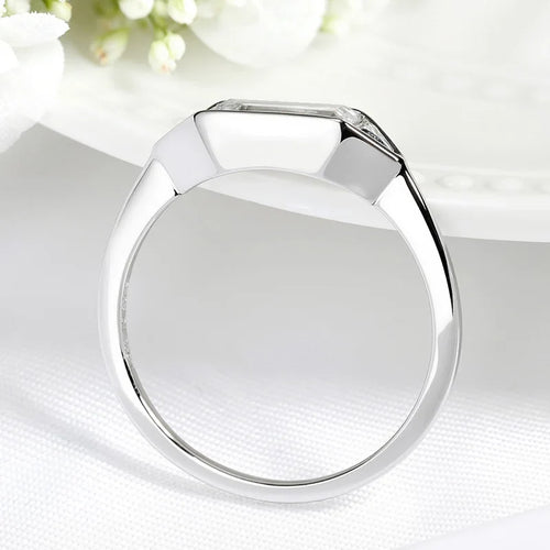 18k Plated 1.2CTTW All Moissanite Rings for Wormen Men 3 Gems Girls Couple Rings Lab Diamond Solid Silver S925 Jewelry