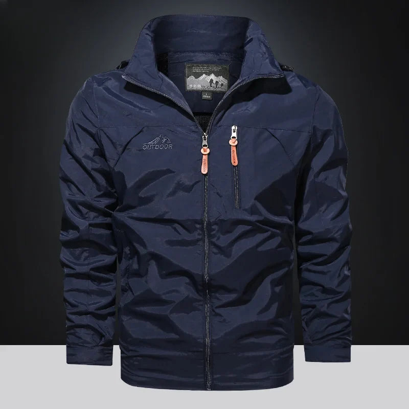 Windbreaker Men Tactical Jacket Waterproof Outdoor Hooded Coat Sports Military Field Climbing Thin Outwear Streetwear Coat
