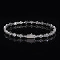 925 VVS Moissanite Star Chain Bracelet Hip Hop Jewelry Bling Iced Out Tennis Cross Bracelet Sterling Silver with GRA 7/8inch