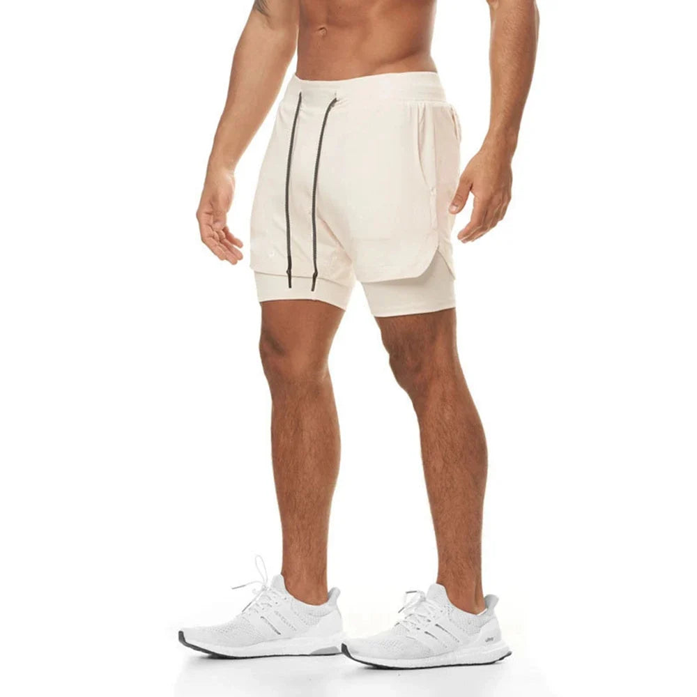 Plus 5XL Men's Fitness Shorts 2 IN 1 Jogger Streetwear Shorts Gym Bodybuilding Breathable Quick Dry Running Shorts Huge Size