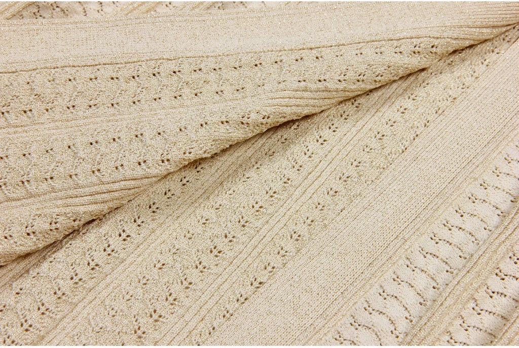 High Quality Fashionable Elastic Bright Silk Knitted Round Neck 7-inch Sleeve Single Row Button Lace Slim Fit Women's Dress